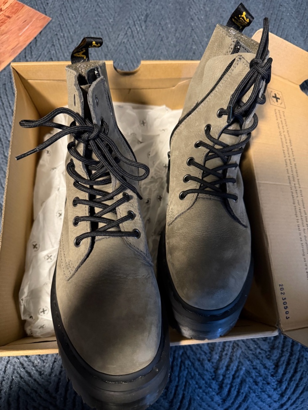 Dr. Martens  Suede Lace-Up Combat Boots